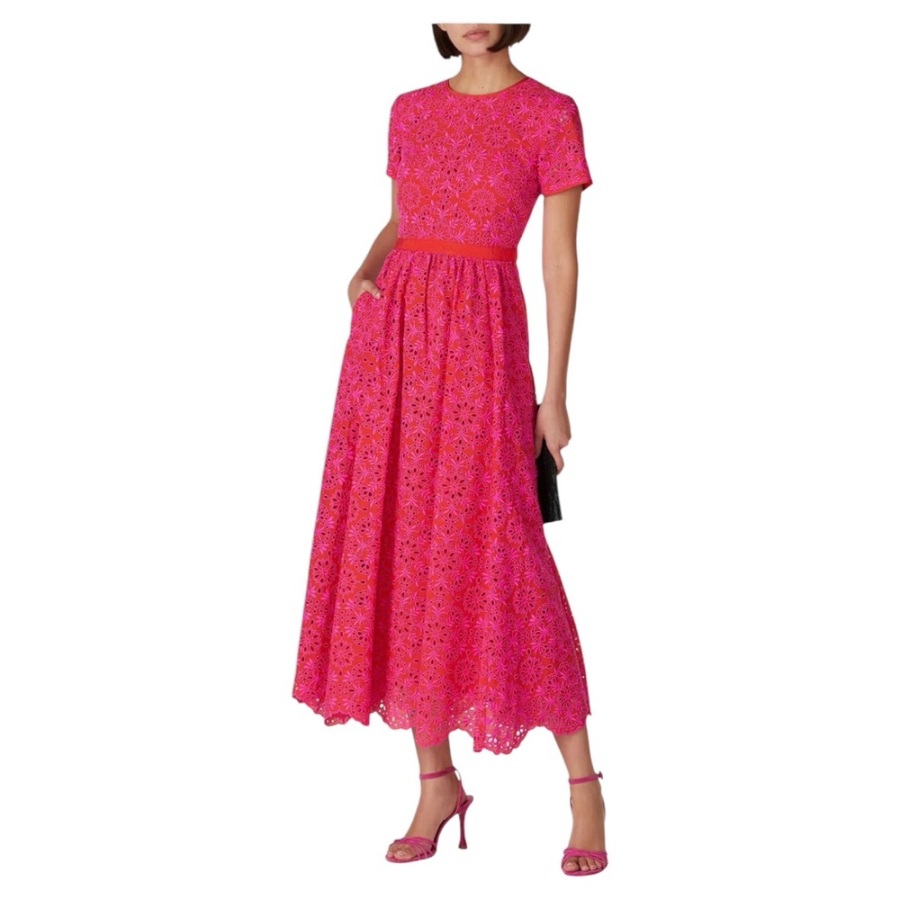 J. Crew Pink Floral Eyelet Maxi Dress